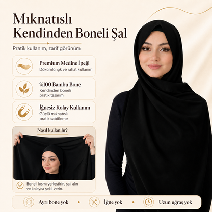 Mıknatıslı ve Boneli Pratik Şal