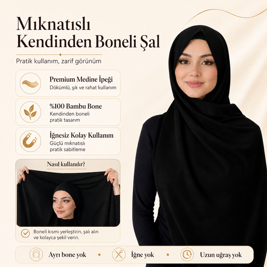 Mıknatıslı ve Boneli Pratik Şal